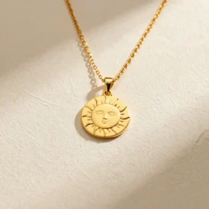 Dije Medalla Solis Oro 14k
