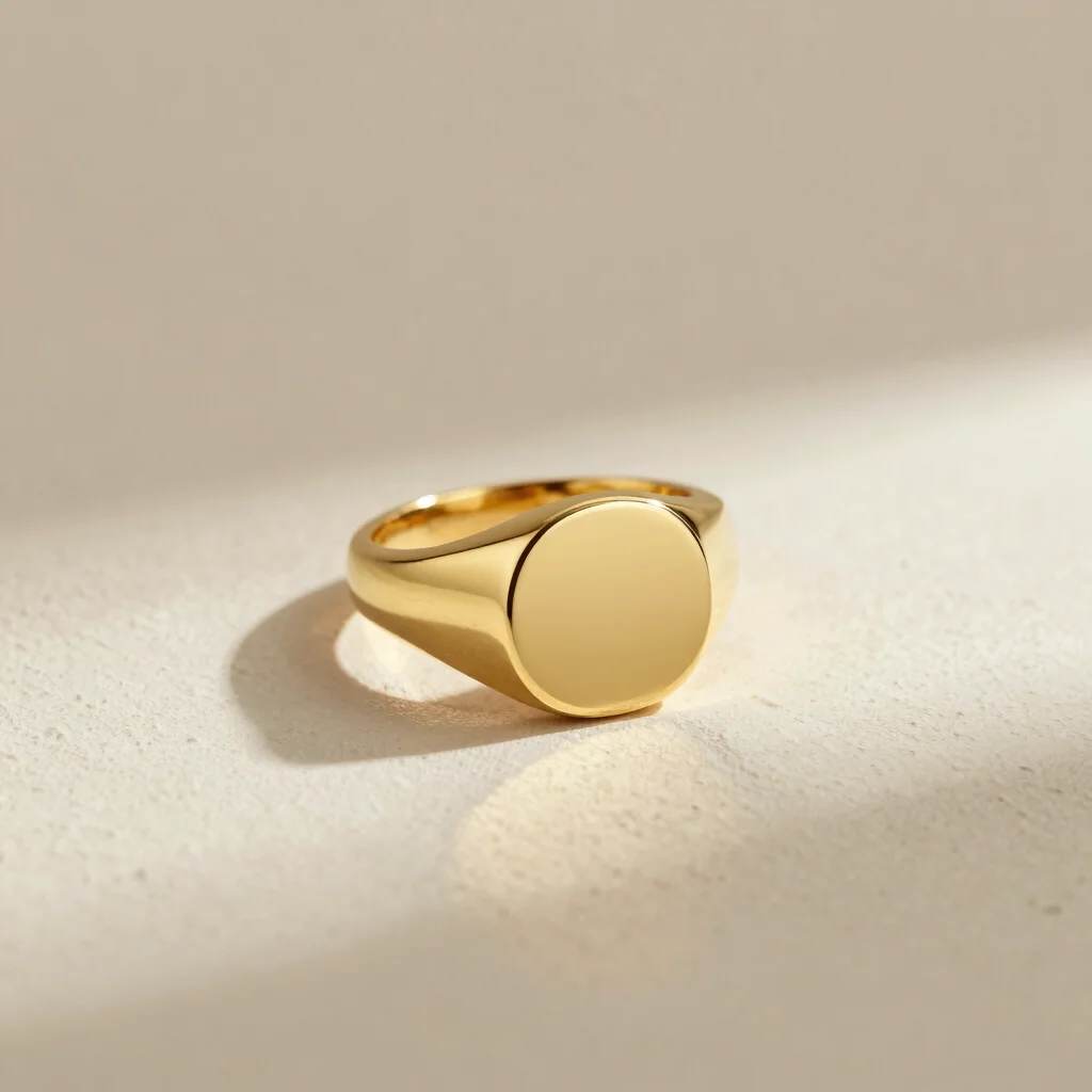 Anillo Sello Moderno Oro 14k